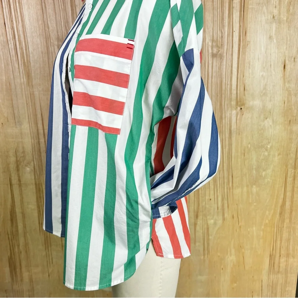 BDG Striped Color Block Button Down - Picture 3 of 5